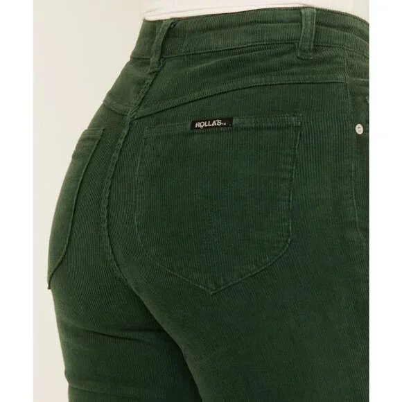 Rolla East Coast Flare Corduroy- Dark Green- 26 - Picture 5 of 10